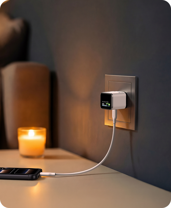 Anker Nano Charger (45W, Smart Display, 180° Foldable)