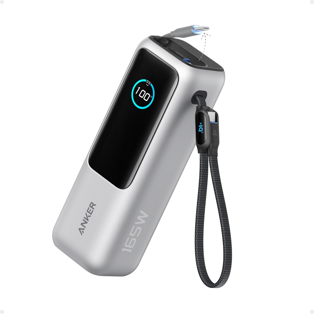Anker Power Bank (25K, 165W, Built-In and Retractable Cables)