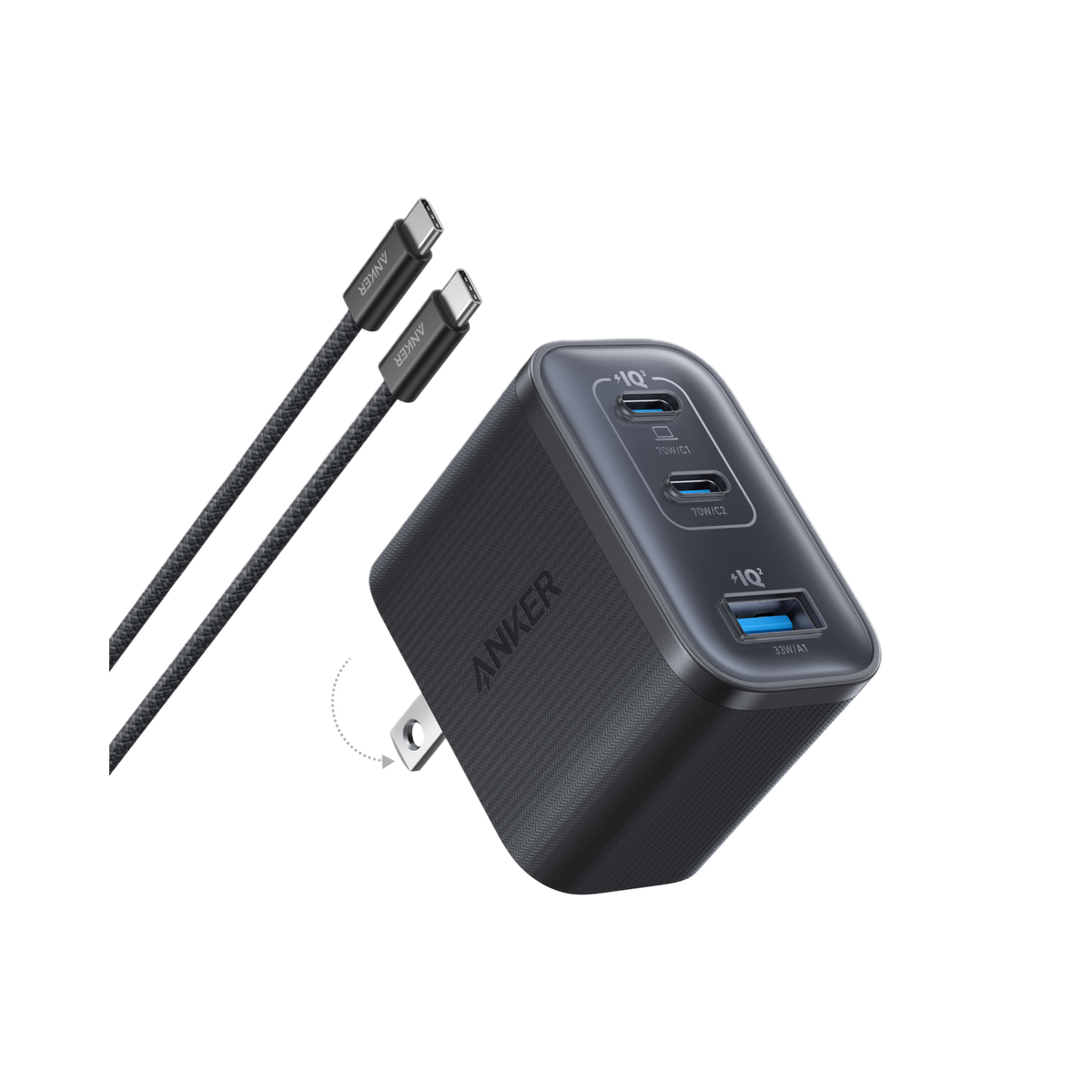 Anker Laptop Charger (140W, 4-Port, PD 3.1) with USB-C Cable